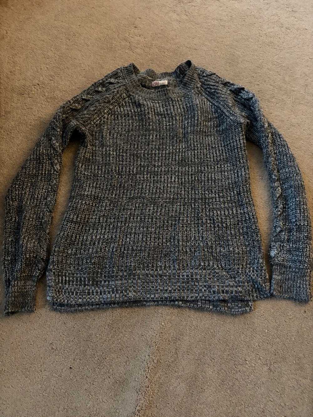 SO Women's Gray Marled Crewneck Sweater
